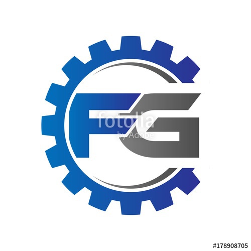 Fg Initial Logo Vector With Gear Blue Gray Stock Image 500x500 Fg Initial Logo Vector With Gear Blue Gray Stock Image