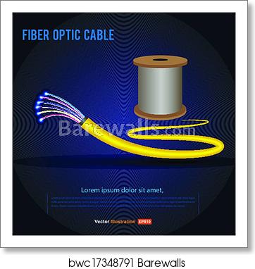 362x382 Fiber Optic Cable Vector With Roll Art Print Barewalls Posters