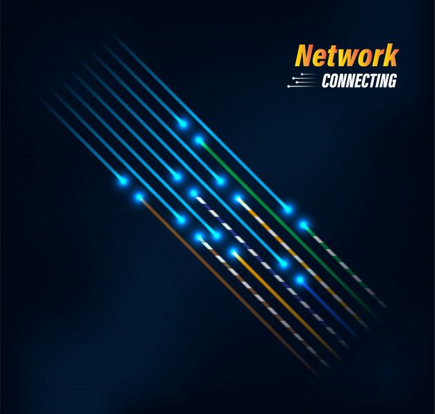 626x595 Fiber Optic Connection Business Communication Premium Vector