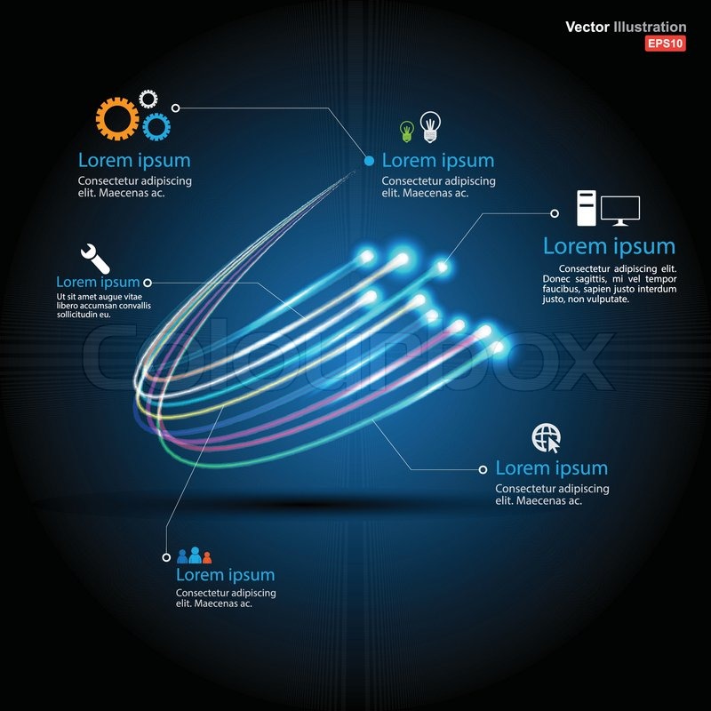 800x800 Fiber Optic Vector Business Stock Vector Colourbox