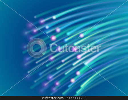 450x352 Data Transmission Over A Fiber Optic Network Stock Vector