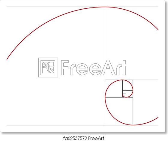 560x470 Free Art Print Of Fibonacci Spiral Golden Ratio Colorful Vector