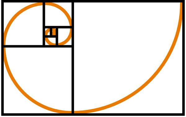 600x380 Fibonacci Spiral Orange Clip Art