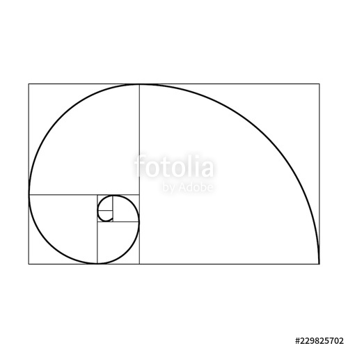 A Black And White Vector Silhouette Of The Fibonacci Sequence 500x500 A Black And White Vector Silhouette Of The Fibonacci Sequence