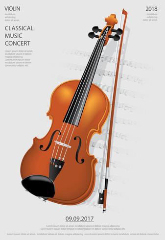 337x490 The Classical Music Concept Violin Vector Illustration