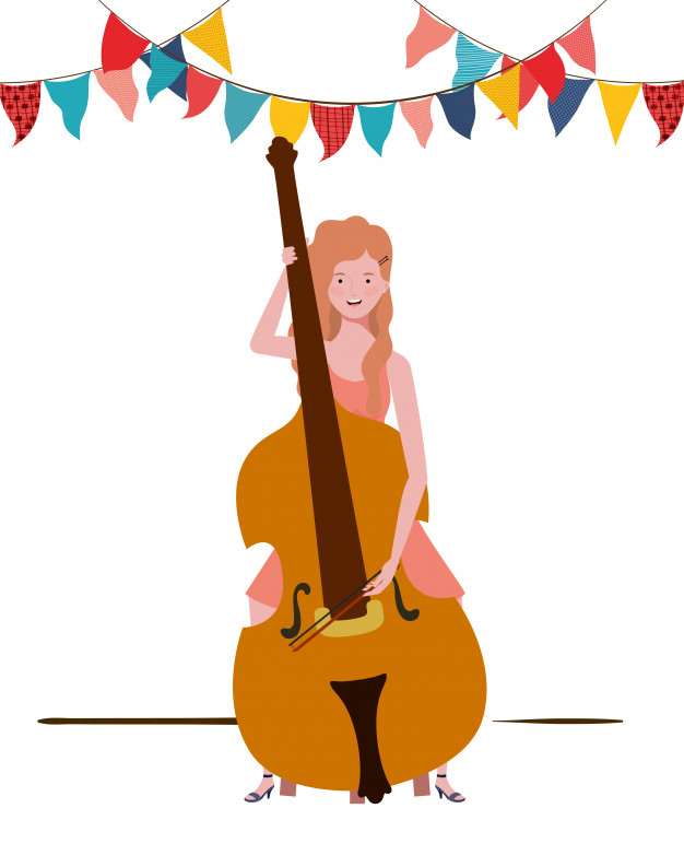 626x782 Young Woman With Fiddle Vector Premium Download