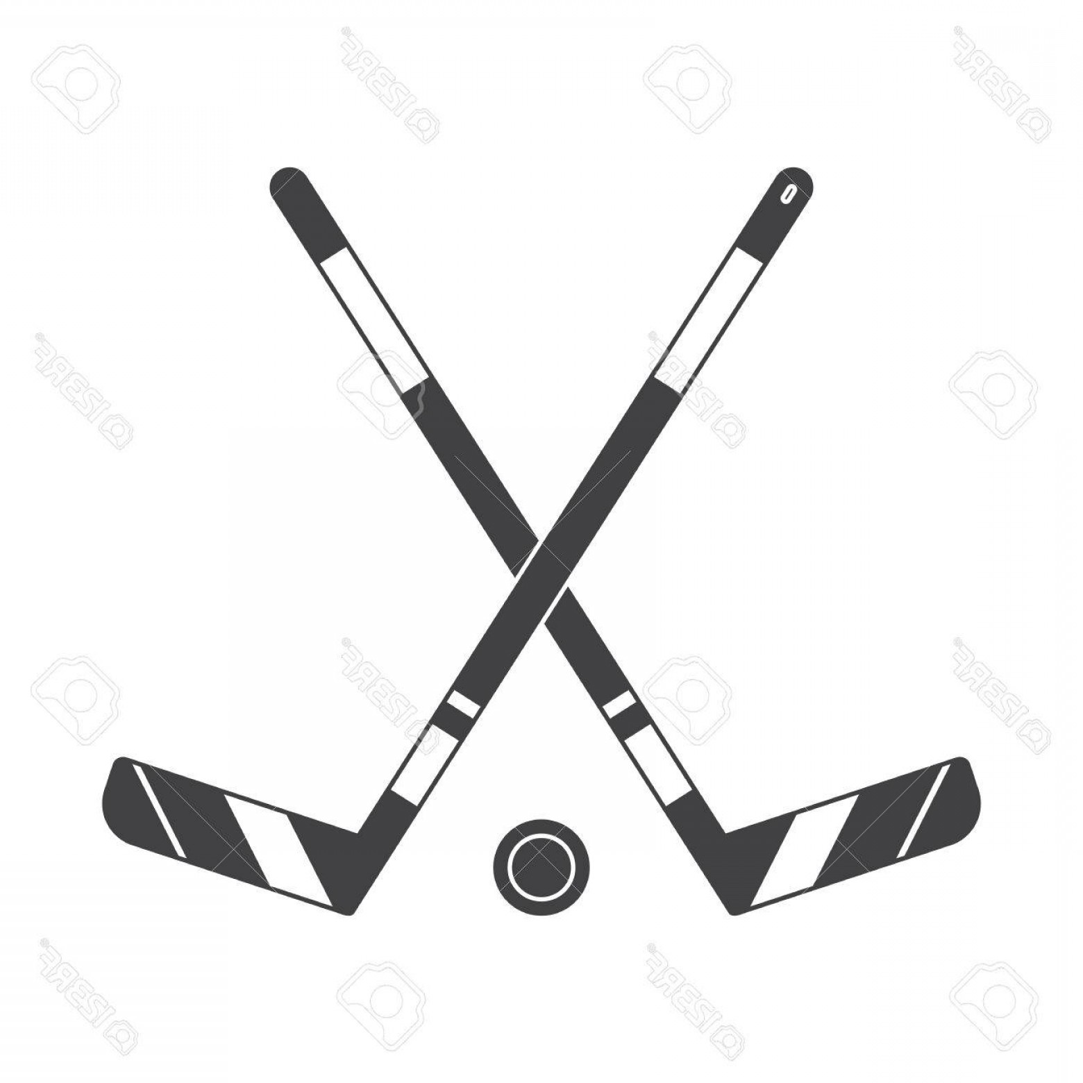 1560x1560 Photostock Vector Crossed Hockey Sticks And Puck Vector