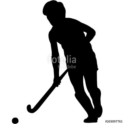 500x500 Woman Field Hockey Player Silhouette, Female Field Hockey Player