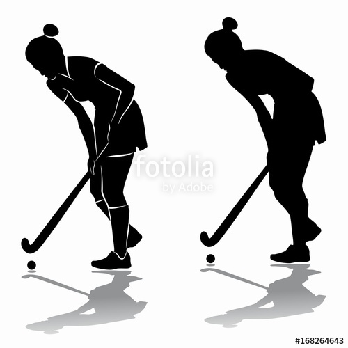 500x500 Silhouette Of A Field Hockey Player, Vector Draw Stock Image
