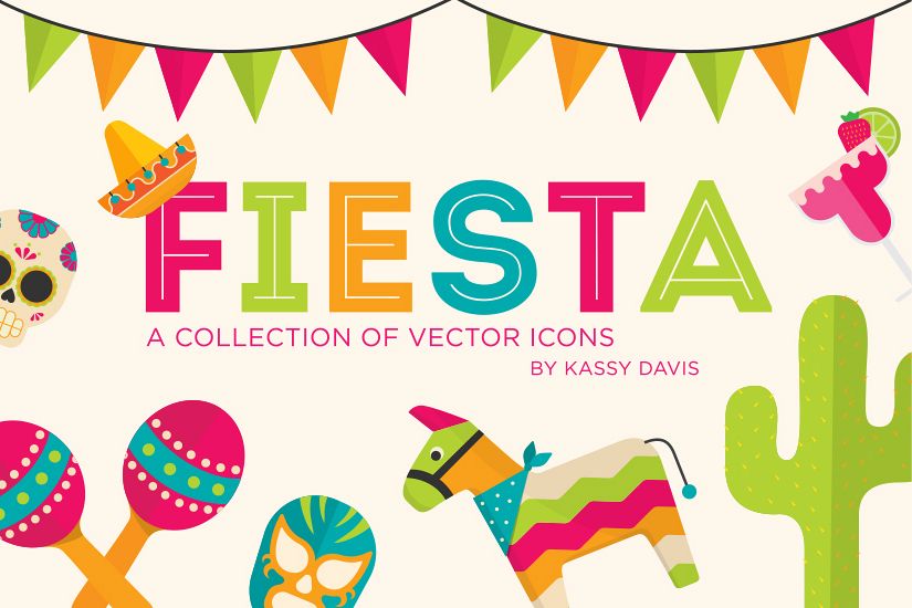 825x550 Fiesta Vector Icon Collection