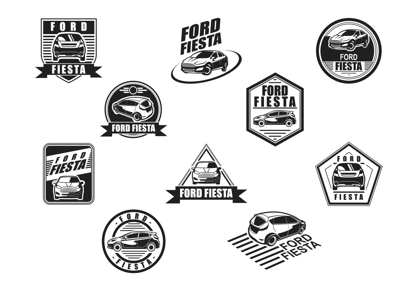 1400x980 Ford Fiesta Vector Labels Strike Off Ford, Fiestas, Vector Art