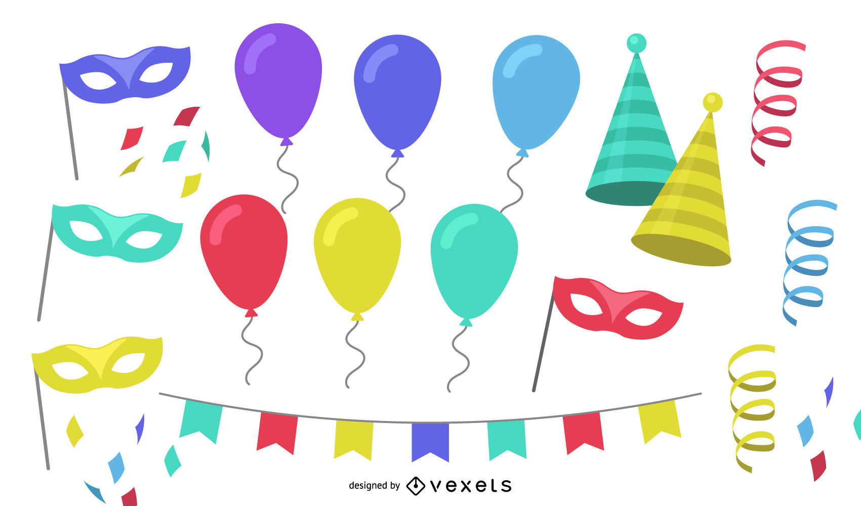 1701x1000 Party Elements Vector Set