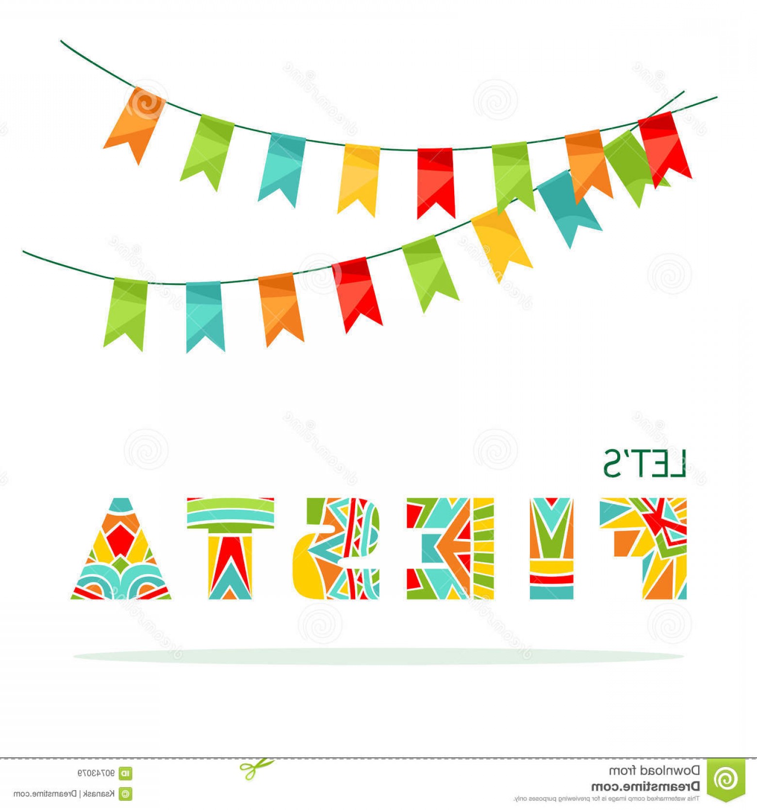 1560x1668 Stock Illustration Lets Fiesta Ornate Lettering Party Attribute