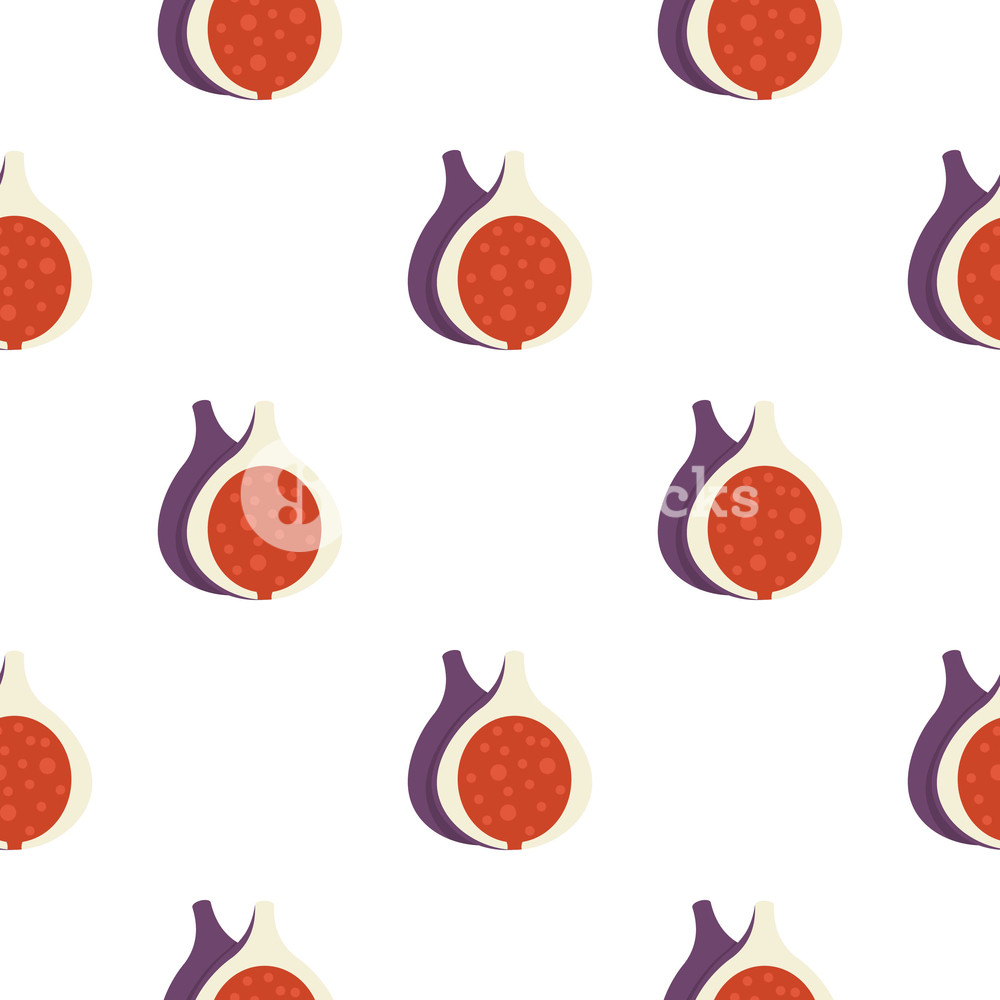 1000x1000 Half Of Fig Fruit Pattern Seamless Flat Style For Web Vector