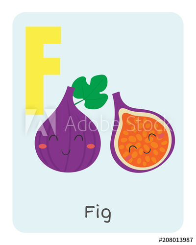 400x500 Vegetable And Fruit English Alphabet F Letter Fig Vector