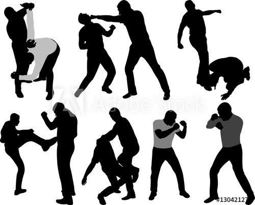 500x402 Street Fight People Silhouettes