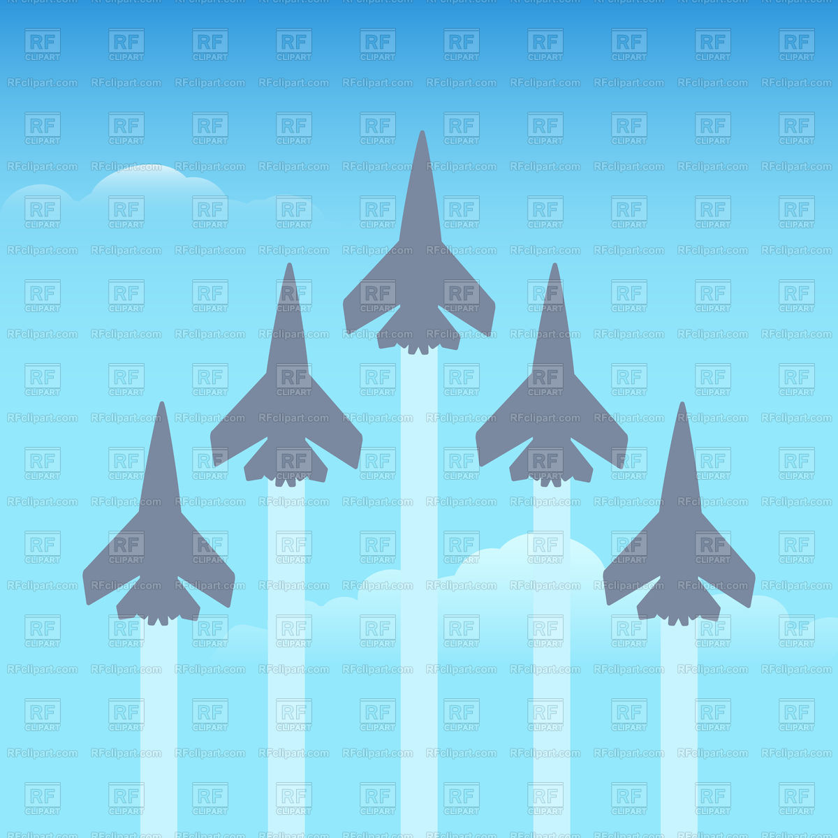 1200x1200 Group Of Fighter Planes In The Sky Vector Image Of Transportation