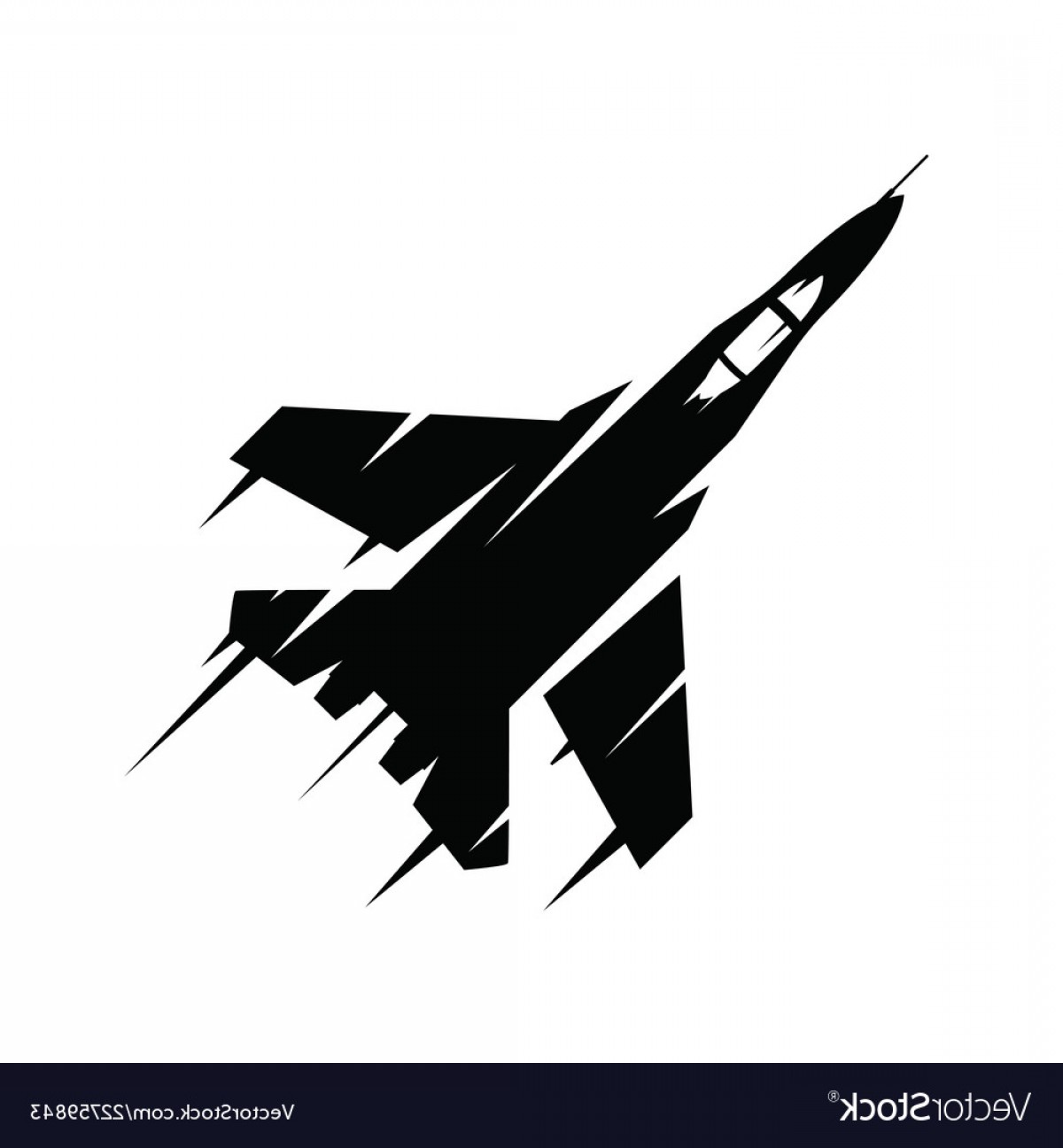 Fighter Jet Silhouette Vector At Collection Of