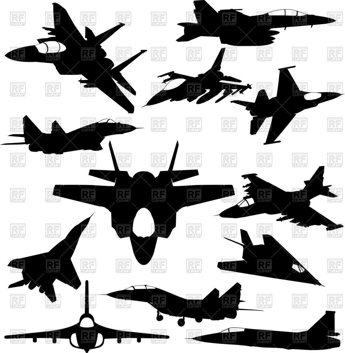 1175x1200 Military Jet Fighter Silhouettes Vector Image Of Silhouettes