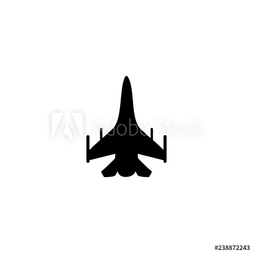 500x500 Fighter Jet Vector Icon Fighter Jet Sign On White Background
