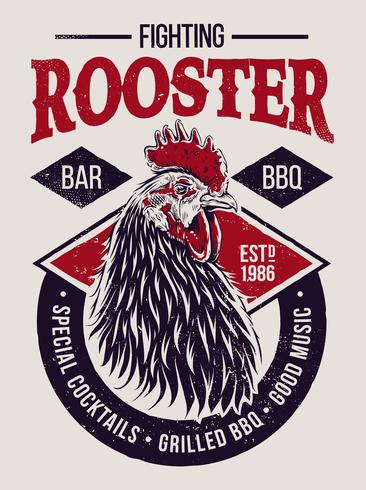366x490 Fighting Rooster Design