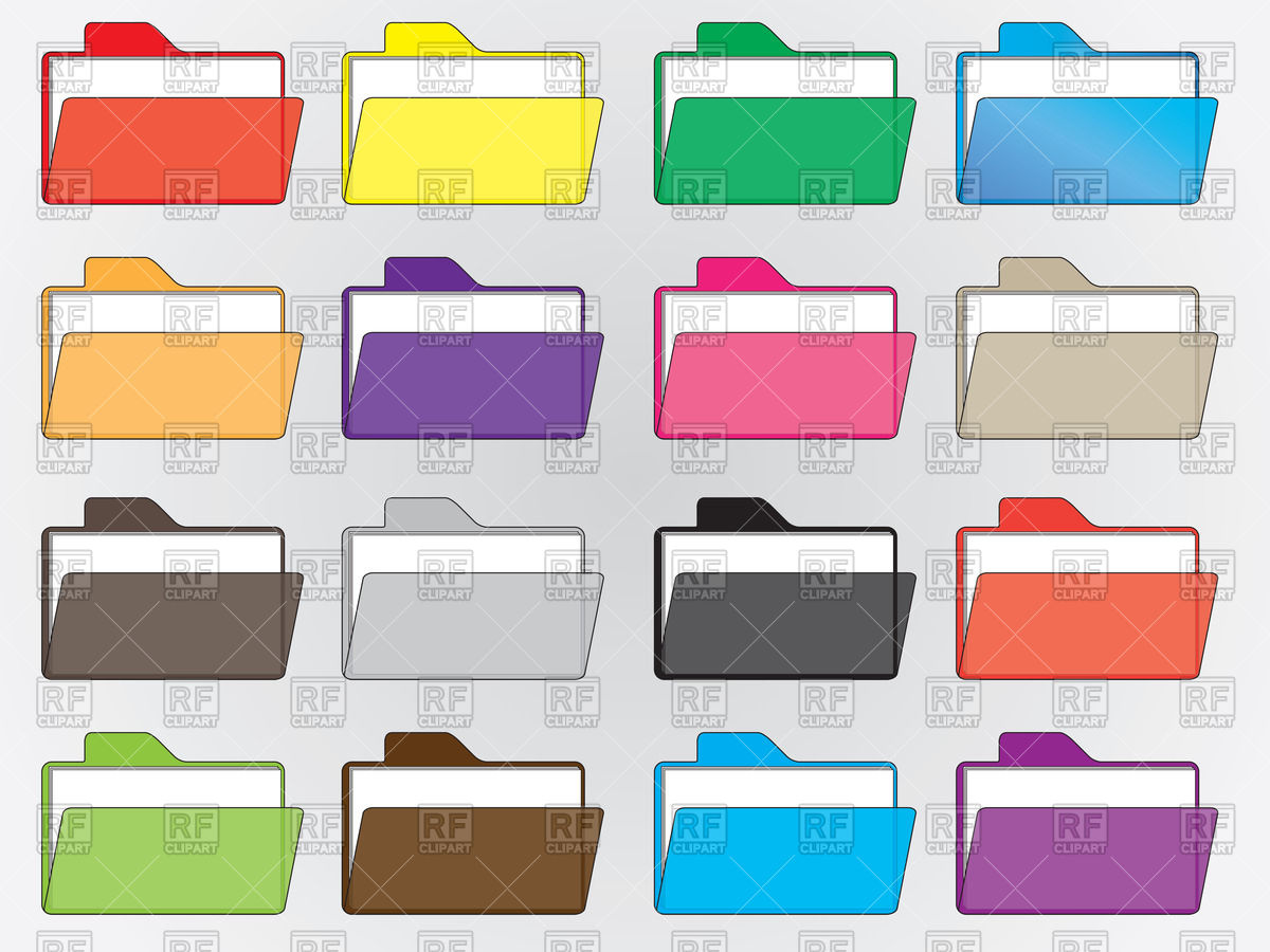 Collection Of Colored Folders Vector Image Of Icons 1200x900 Collection Of Colored Folders Vector Image Of Icons