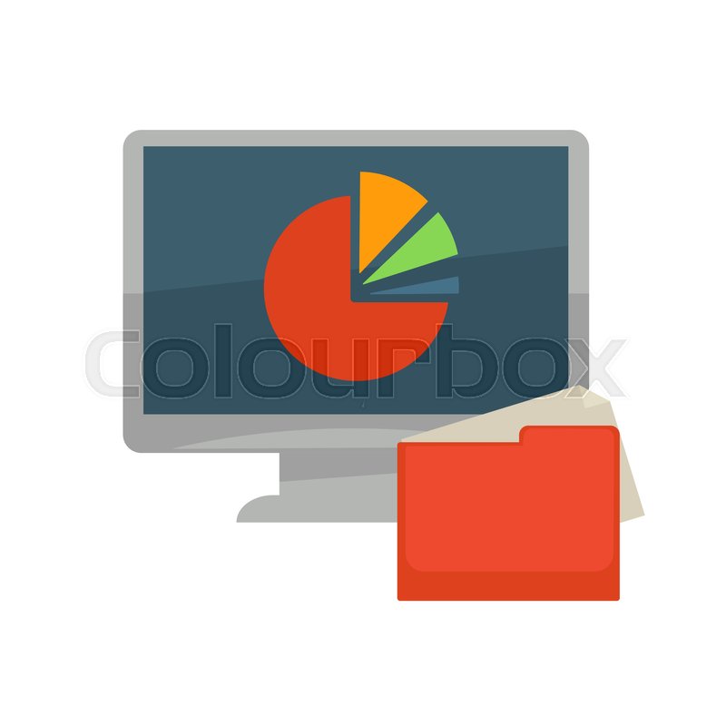 800x800 Computer And Folder Vector Flat Stock Vector Colourbox