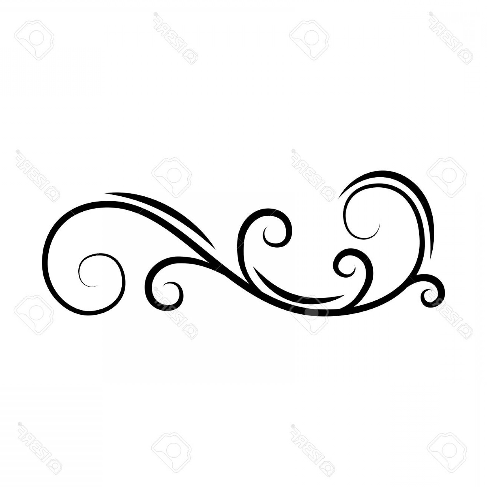 1560x1560 Photostock Vector Calligraphic Decorative Swirl Flourish Scroll