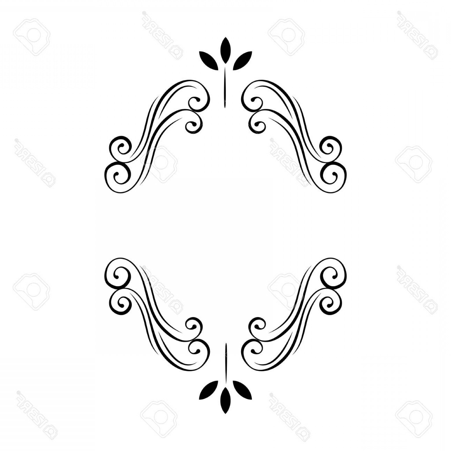 1560x1560 Photostock Vector Oval Decorative Floral Frame Filigree Flourish