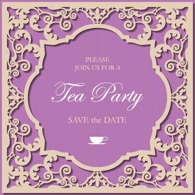 626x626 Wedding Invitation Card Template With Laser Cutting Filigree