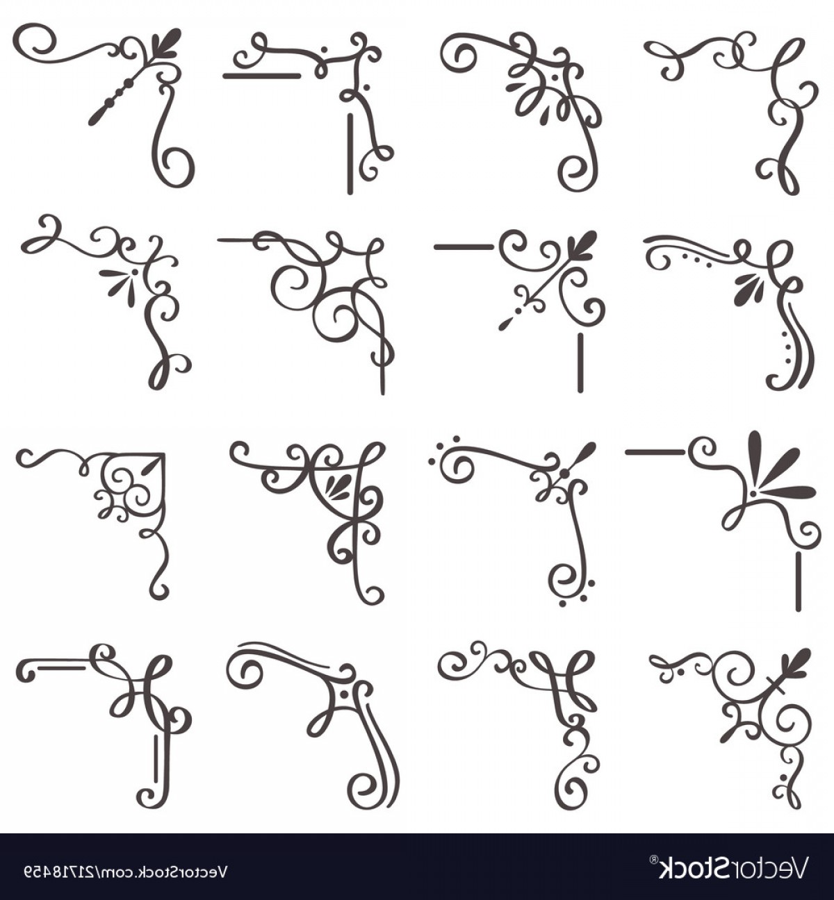 1200x1296 Decorative Swirls Corners Scroll Corner Vector Cqrecords