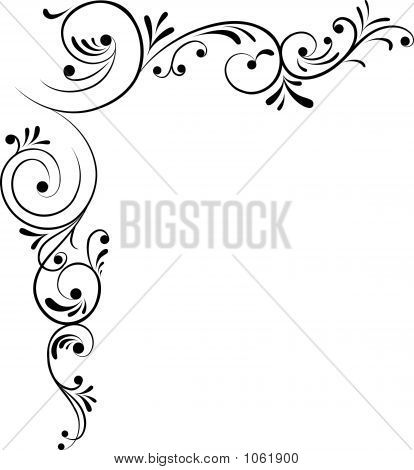 414x470 Free Filigree Patterns Element For Design, Corner Flower, Vector
