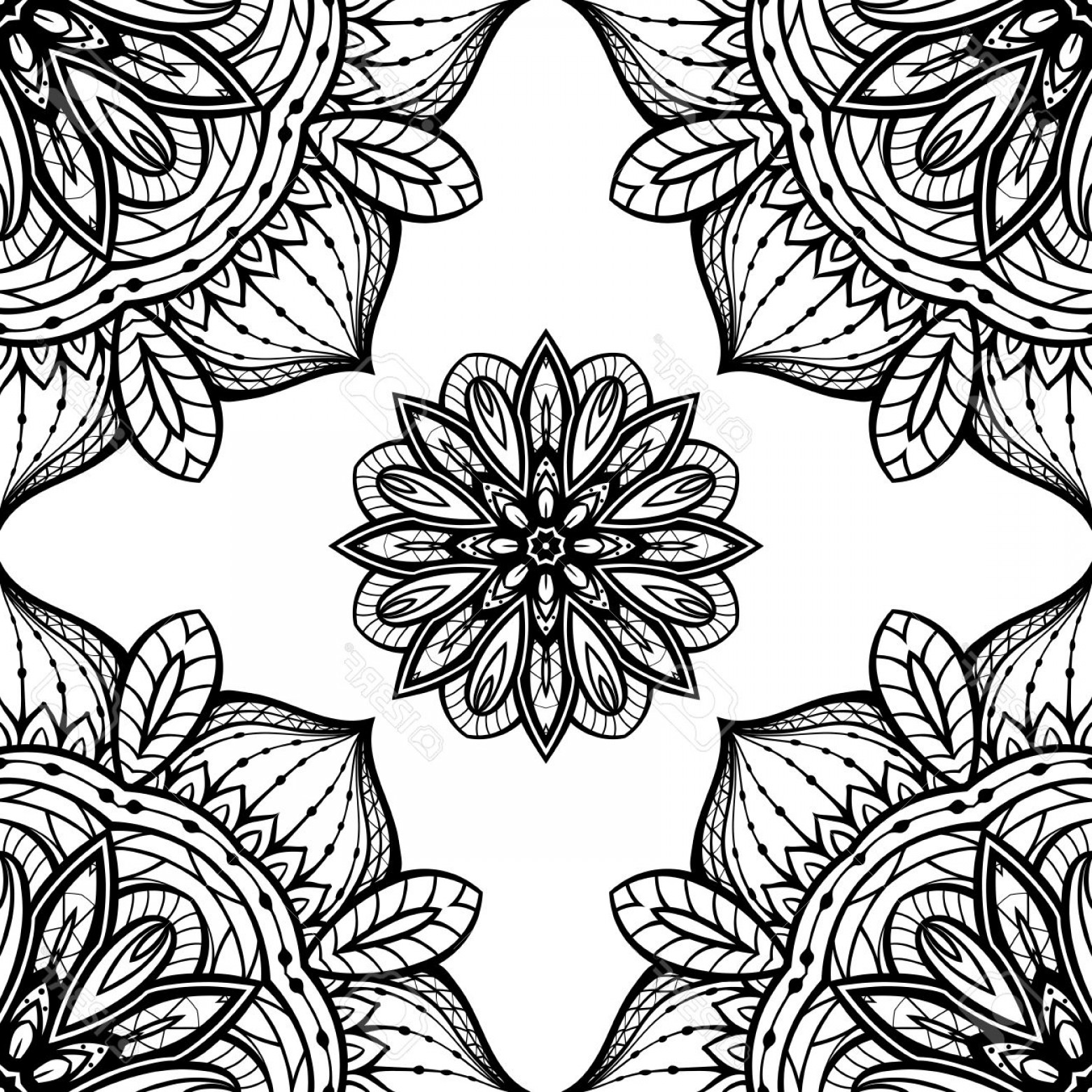 1560x1560 Photostock Vector Filigree Black And White Pattern Of Mandalas