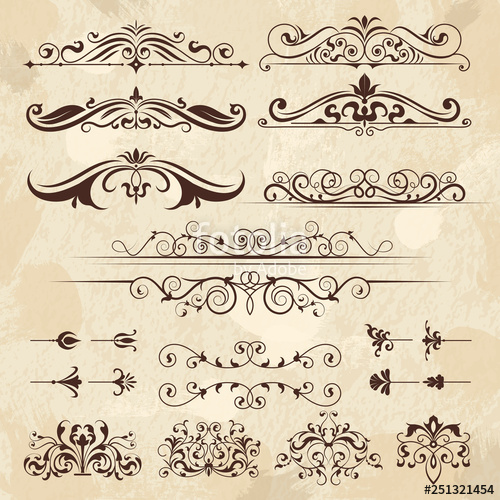 500x500 Vintage Frame Elements Calligraphy Borders And Corners Filigree