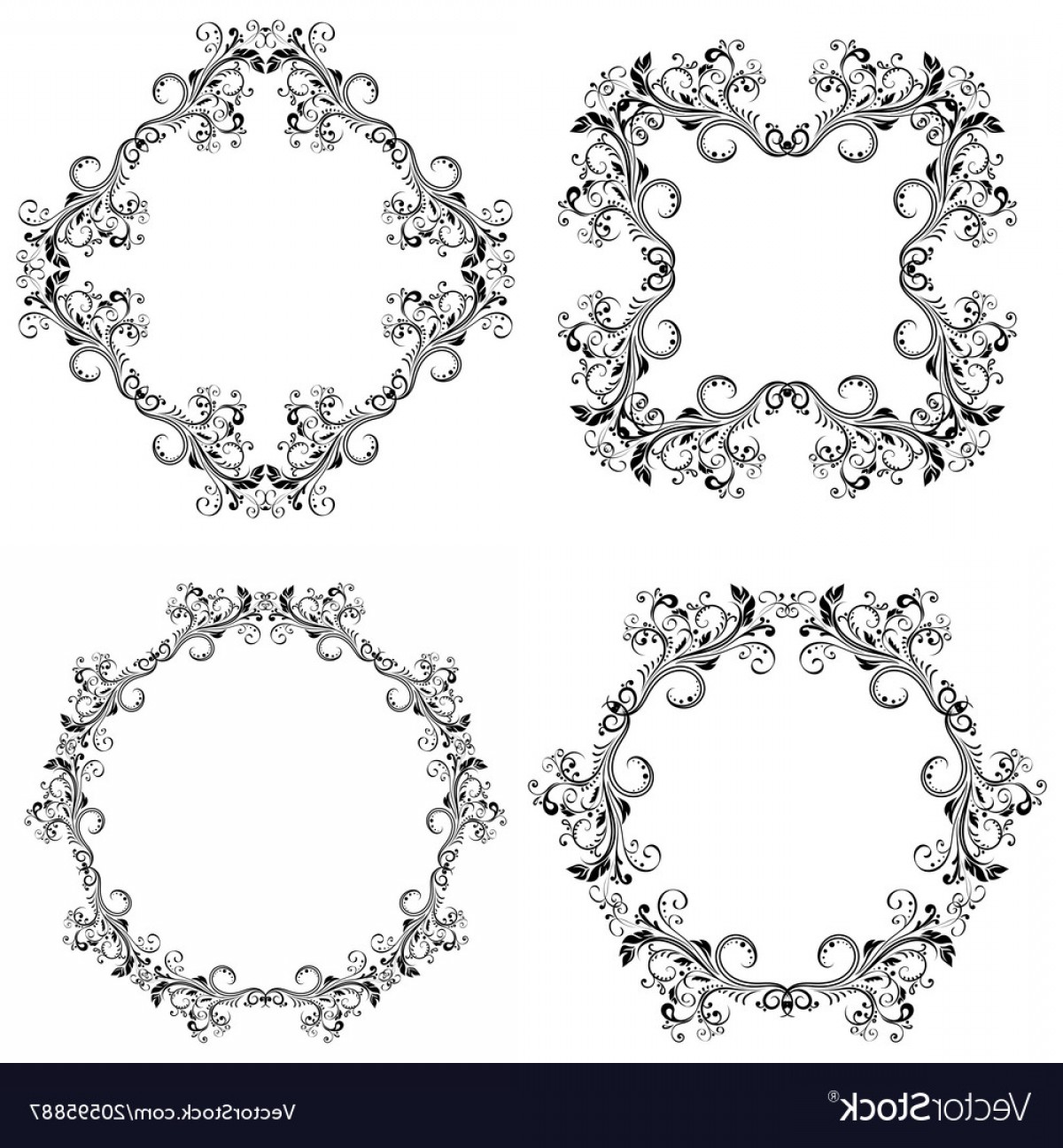 1200x1296 Floral Decorative Filigree Frames Black Ornaments Vector Soidergi