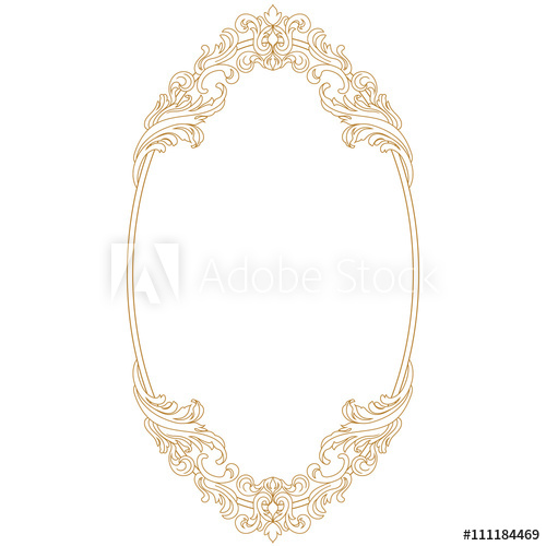 500x500 Golden Oval Vintage Frame Oval Mirror Oval Border Decorative