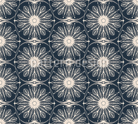 444x400 Filigree Ornate Blossoms Vector Pattern