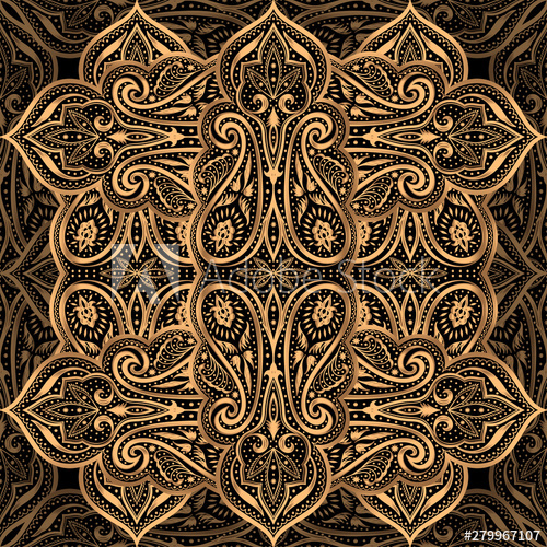 500x500 Luxury Pattern Vector Seamless Arabic Mandala Paisley Royal