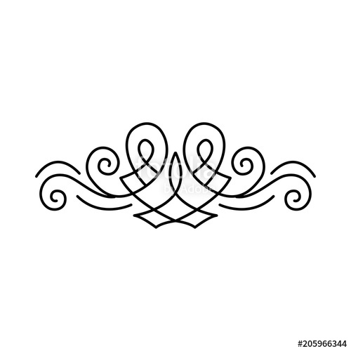 500x500 Filigree Ornamental Pattern, Scroll Decorative Design Element