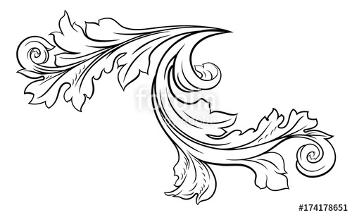 500x305 Floral Filigree Pattern Scroll Design Stock Image And Royalty