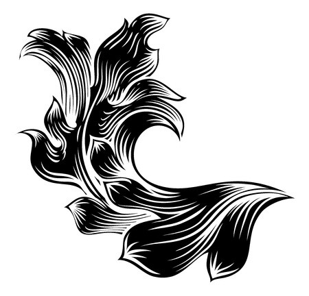 450x432 Heraldic Floral Filigree Pattern Scroll Design Royalty Free