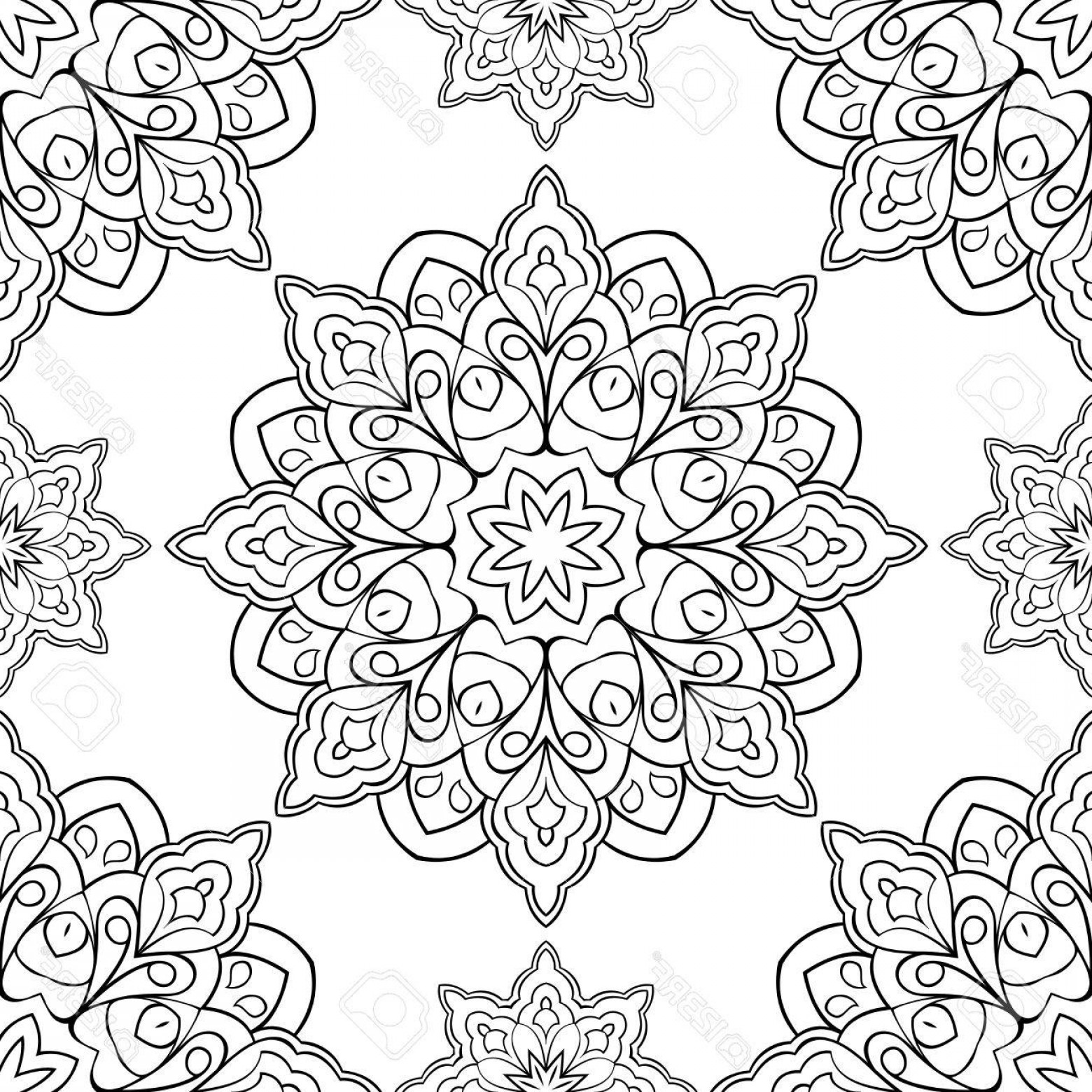 1560x1560 Photostock Vector Eastern Ornament Of Mandalas Filigree Black