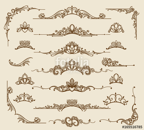 500x450 Royal Victorian Filigree Design Elements Vector Retro Queen