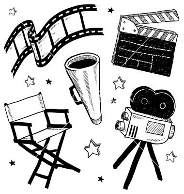 Doodle Movie Film Camera Director Chair Clapper Vector Cinema 380x400 Doodle Movie Film Camera Director Chair Clapper Vector Cinema