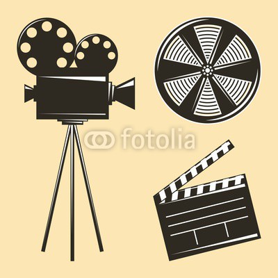 Vintage Camera Tripod And Film Strip Clapperboard Vector 400x400 Vintage Camera Tripod And Film Strip Clapperboard Vector