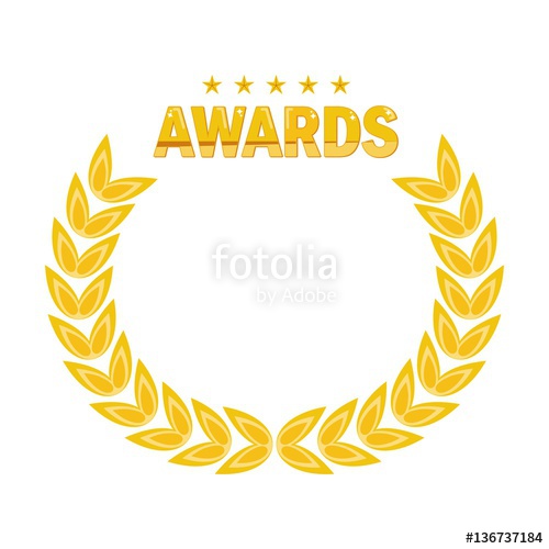 500x500 Award With Laurel Wreath And Star Trophy For First Place