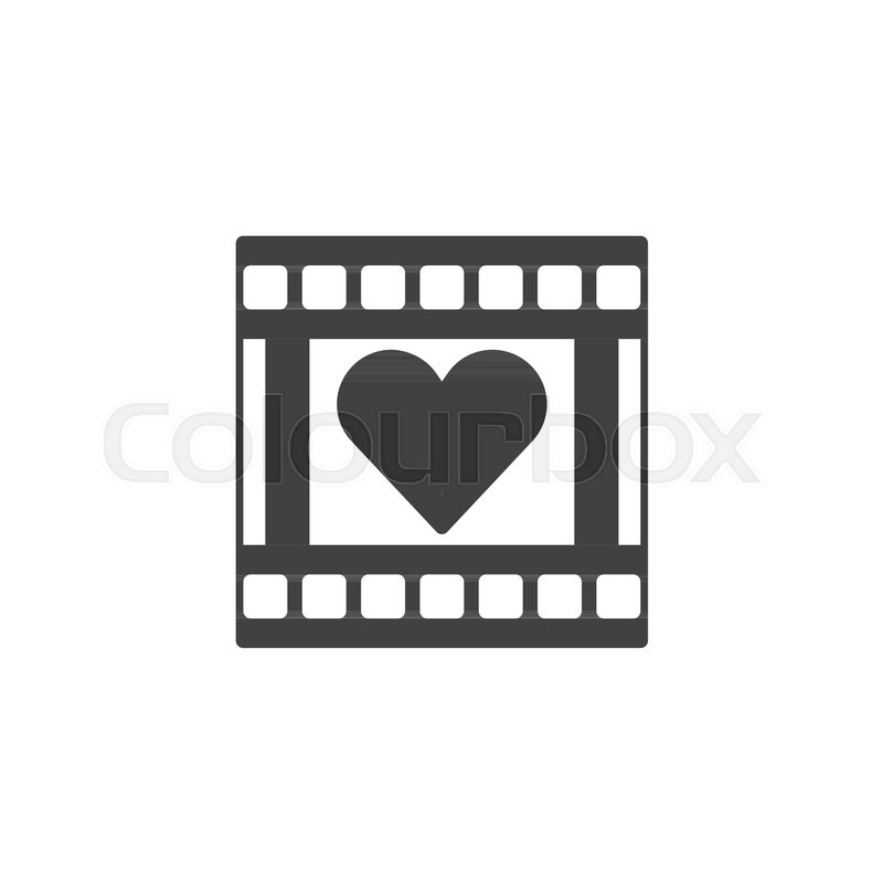 800x800 Film Reel With Heart Frame Icon Stock Vector Colourbox