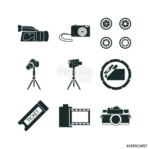 500x500 Film Icon Set Digital Camera Icon And Ticket Icon Travelling