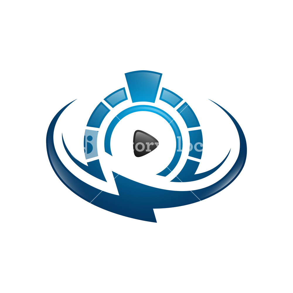 1000x1000 Abstract Triangle Logo, Creative Media Play Logo, Vector Logo