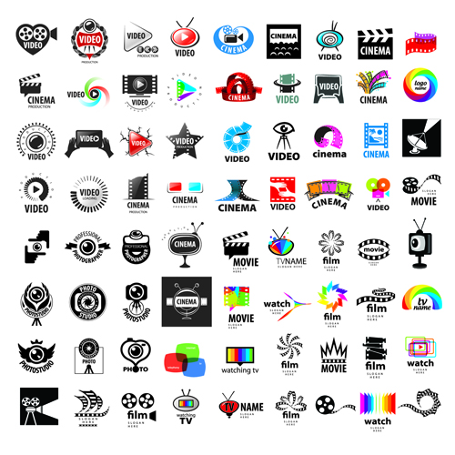 500x500 Video With Movie Logos Creative Design Vector Free Download